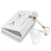 Jade Roller Facial Massager Gouache Scraper Rose Quartz Guasha Board Face Lifting Relax Beauty Set