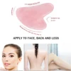Jade Roller Facial Massager Gouache Scraper Rose Quartz Guasha Board Face Lifting Relax Beauty Set