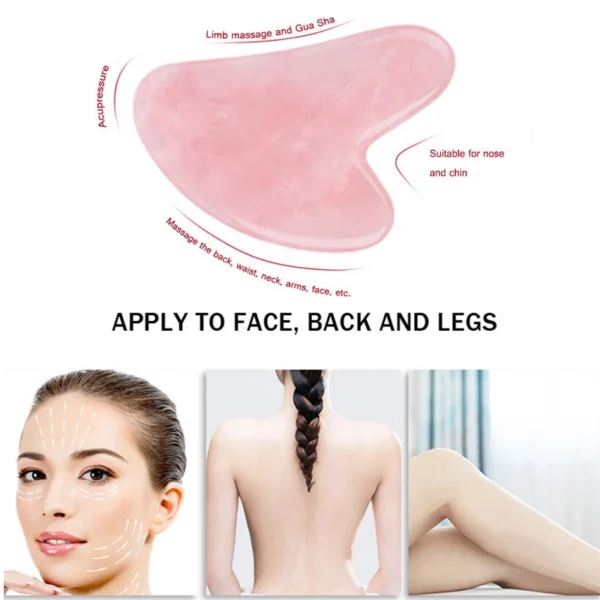 Jade Roller Facial Massager Gouache Scraper Rose Quartz Guasha Board Face Lifting Relax Beauty Set