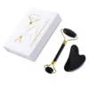 Jade Roller Facial Massager Gouache Scraper Rose Quartz Guasha Board Face Lifting Relax Beauty Set