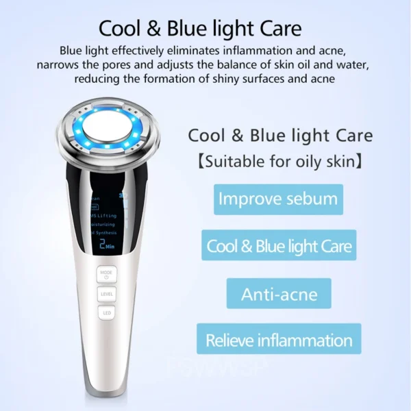Microcurrent Facial Massager - EMS Face Lifting with Hot & Cool Therapy for Wrinkle Removal