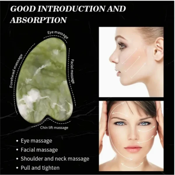 Natural Jade Gua Sha Board — Traditional Facial Sculpting Stone