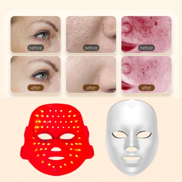 Rechargeable Facial LED Mask 7 Colors LED Photon Beauty Mask Skin Rejuvenation Home Face Lifting