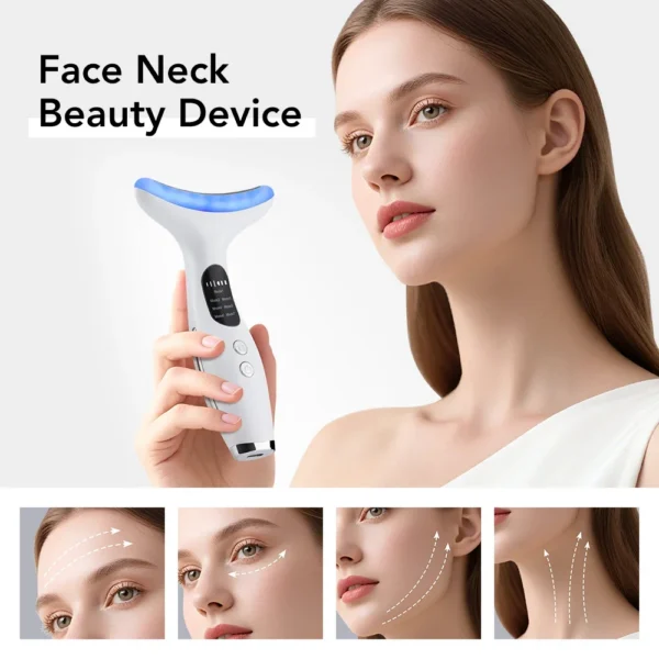 S4114d52910784e559d4bef9e883ddf024.webp Neck Massager EMS Facial Lift 7 Light Modes Electric Skin Tightening Device LED Photon Therapy