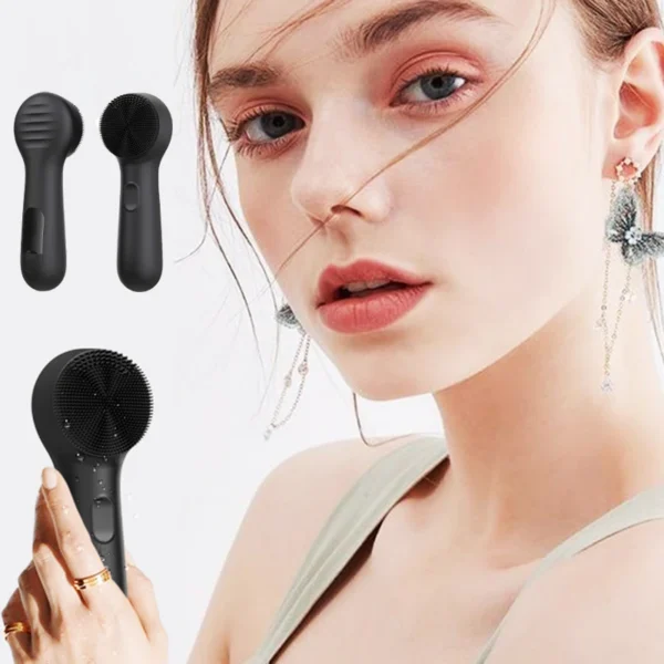 Silicone Facial Cleansing Brush — USB Rechargeable, Gentle Vibration
