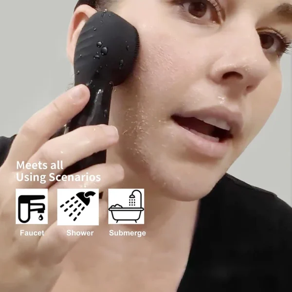 Silicone Facial Cleansing Brush — USB Rechargeable, Gentle Vibration