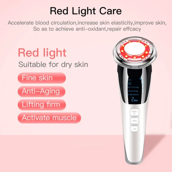 Microcurrent Facial Massager - EMS Face Lifting with Hot & Cool Therapy for Wrinkle Removal