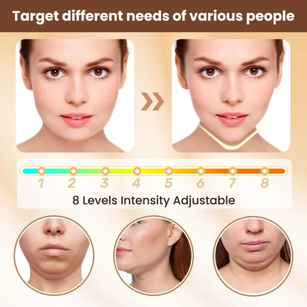 Electric V Face Lifting Beauty Device 6 Modes 8 Levels Facial Firming Massager Double Chin Removal