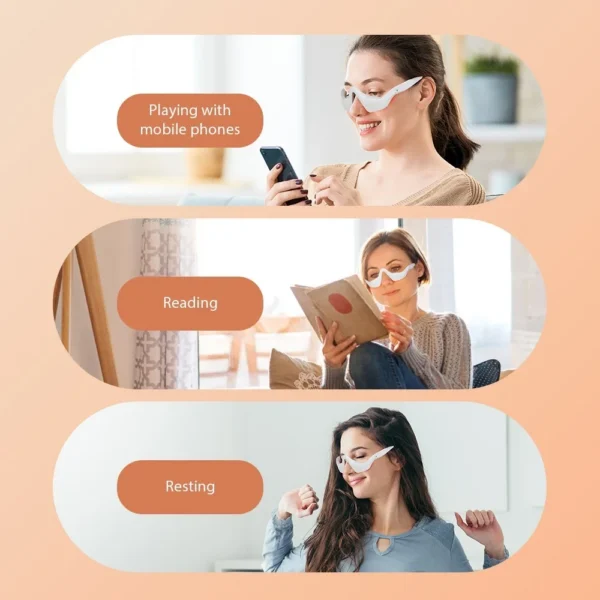 Foreverlily Eye Massager Glasses - Vibrating Eye Fatigue Relief Massager for Tired Eyes